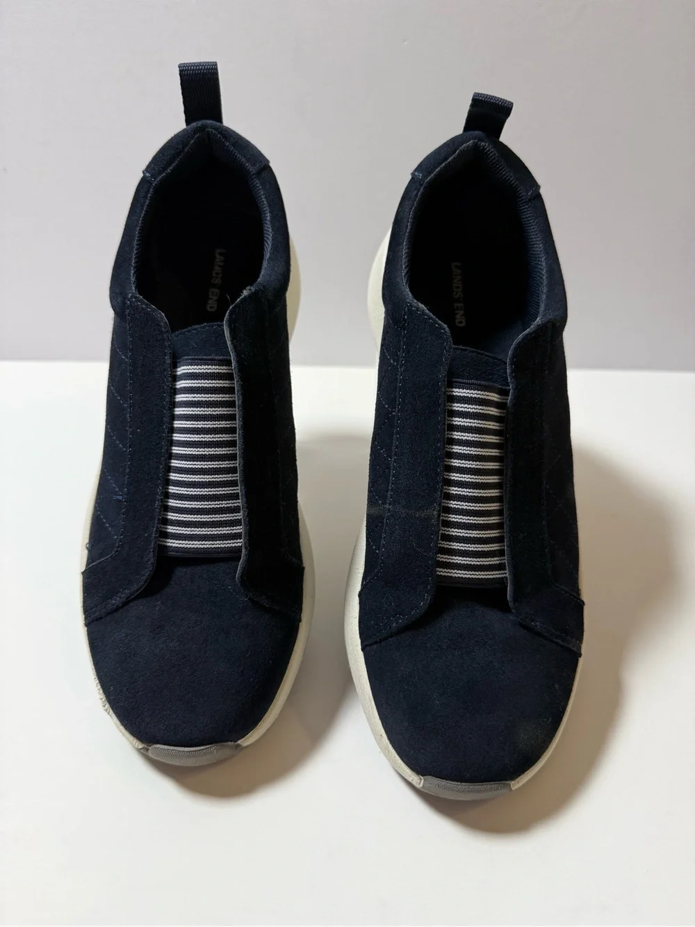 Lands' End Navy Slip-On Casual Sneakers